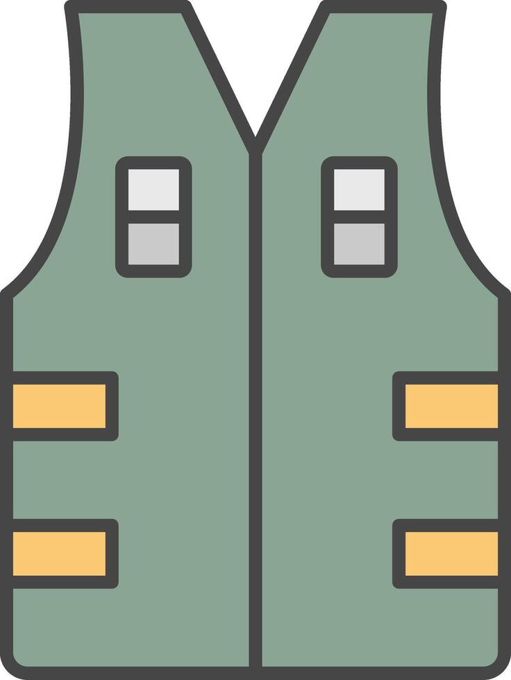 Bullet Proof Vest Line Filled Light Icon vector