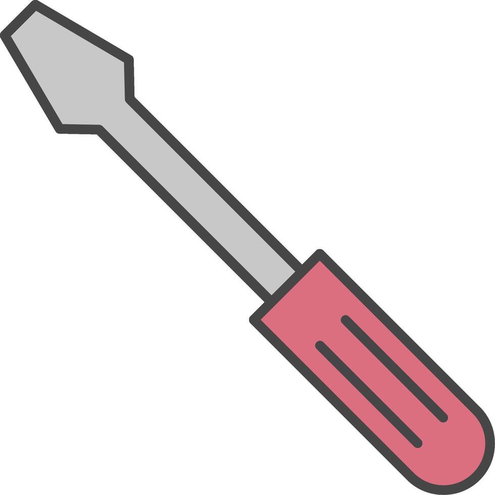Screwdriver Line Filled Light Icon vector
