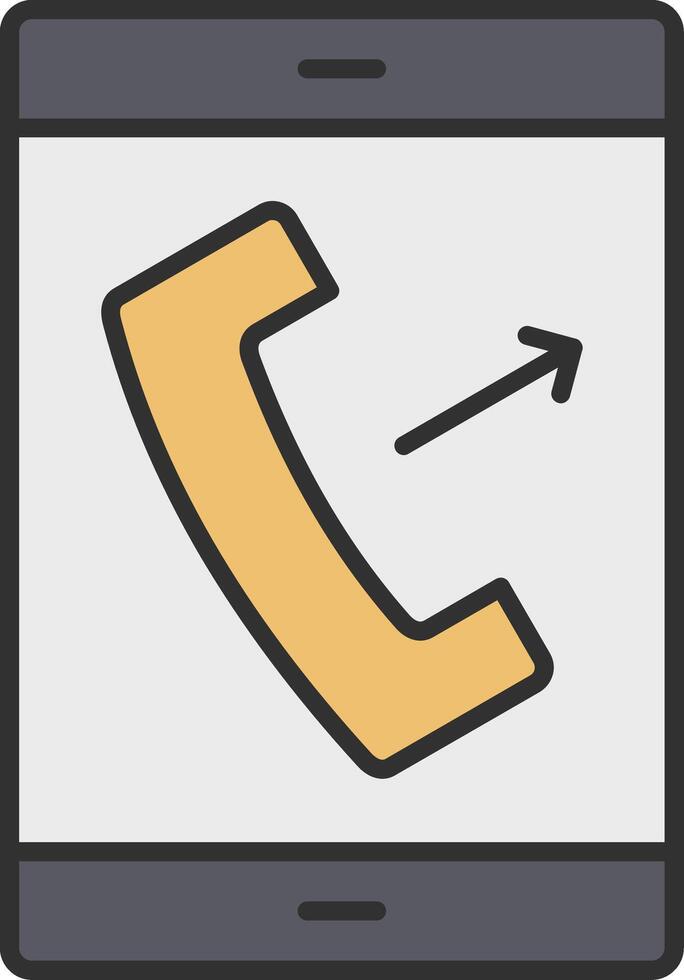 Call Line Filled Light Icon vector