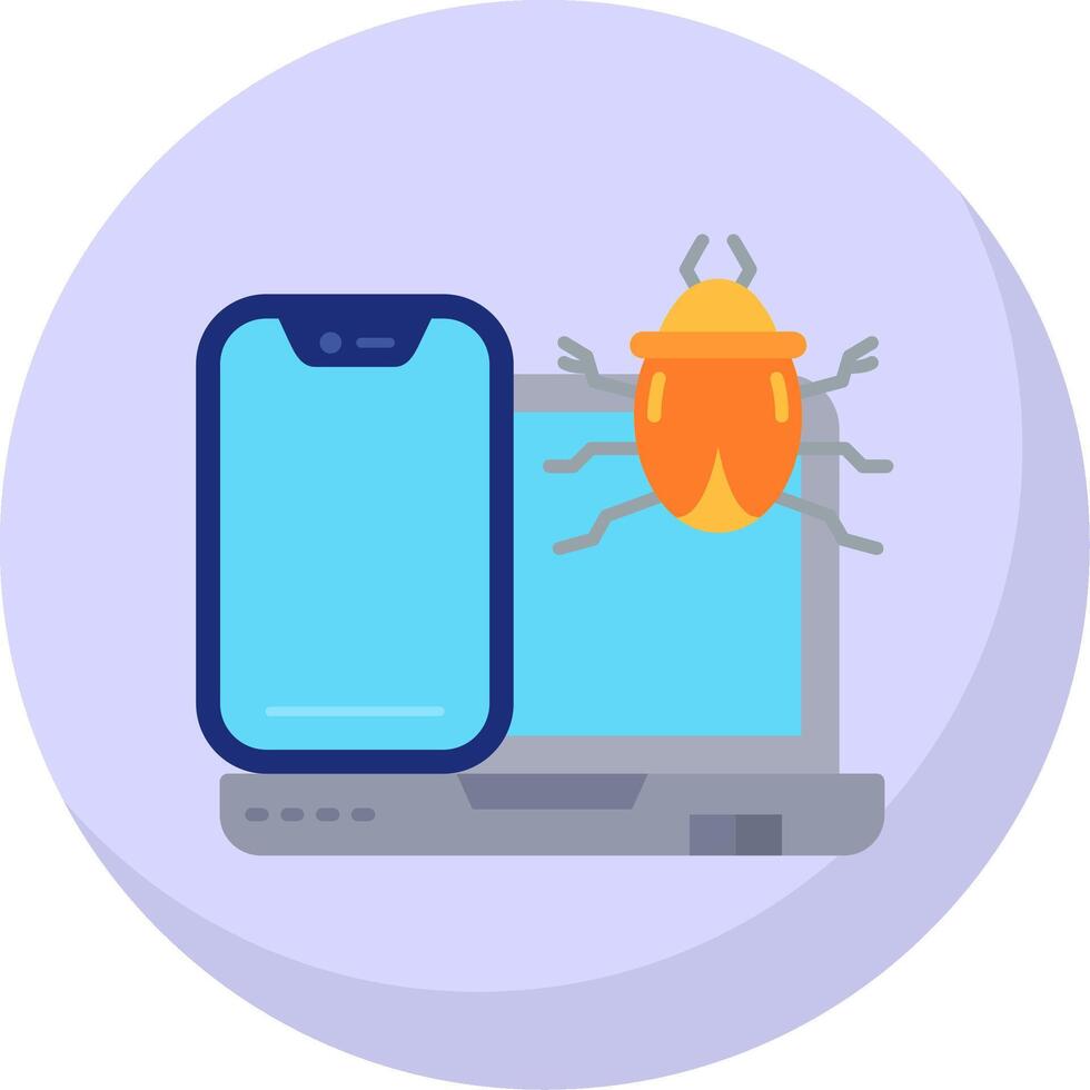 Bug Glyph Flat Bubble Icon vector