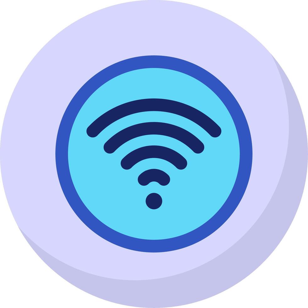 Wifi Glyph Flat Bubble Icon vector