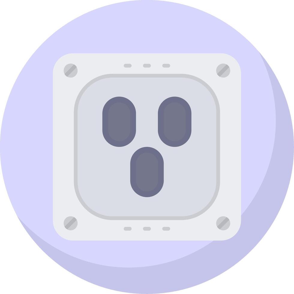 Outlet Glyph Flat Bubble Icon vector