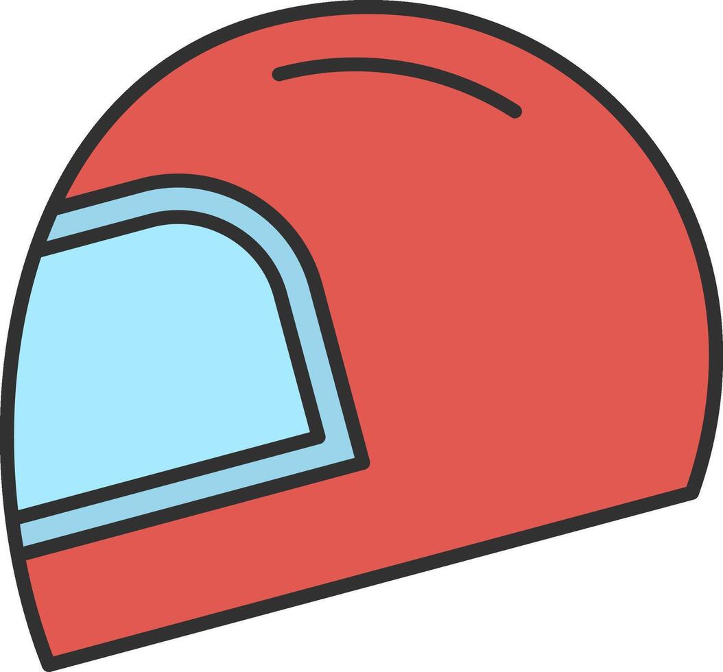 Helmet Line Filled Light Icon vector