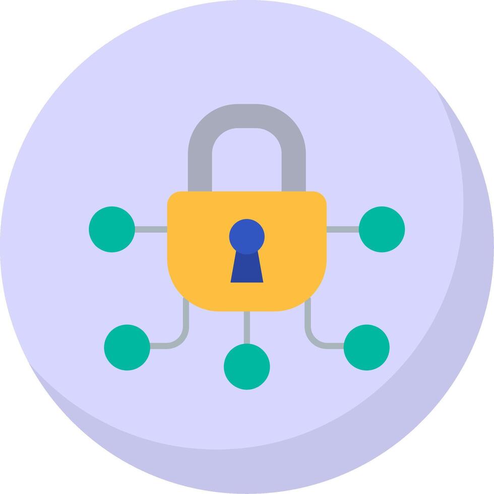 Safe Glyph Flat Bubble Icon vector