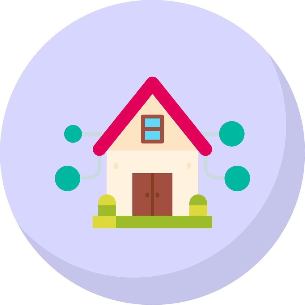 House Glyph Flat Bubble Icon vector