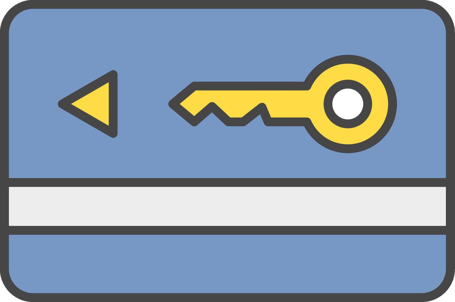 Key Card Line Filled Light Icon vector