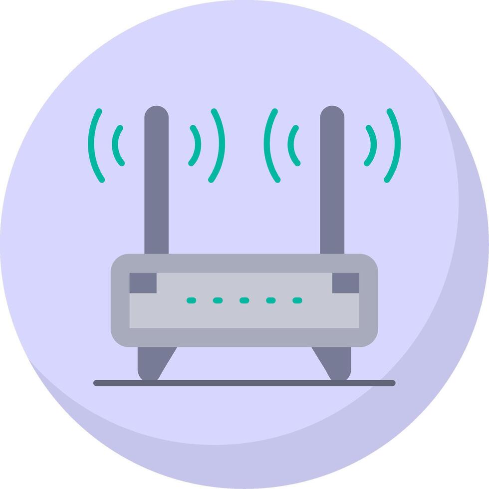 Router Glyph Flat Bubble Icon vector