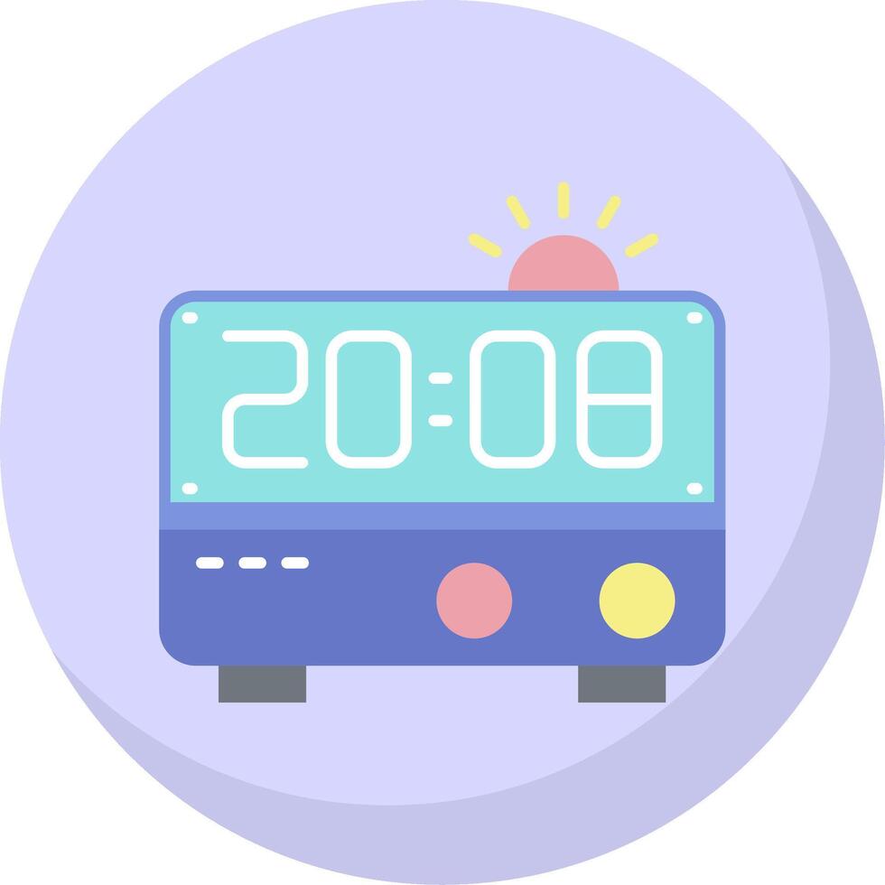 Alarm clock Glyph Flat Bubble Icon vector