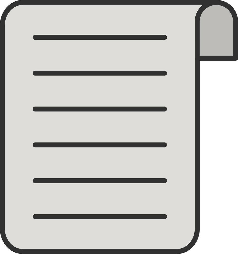 Document Line Filled Light Icon vector