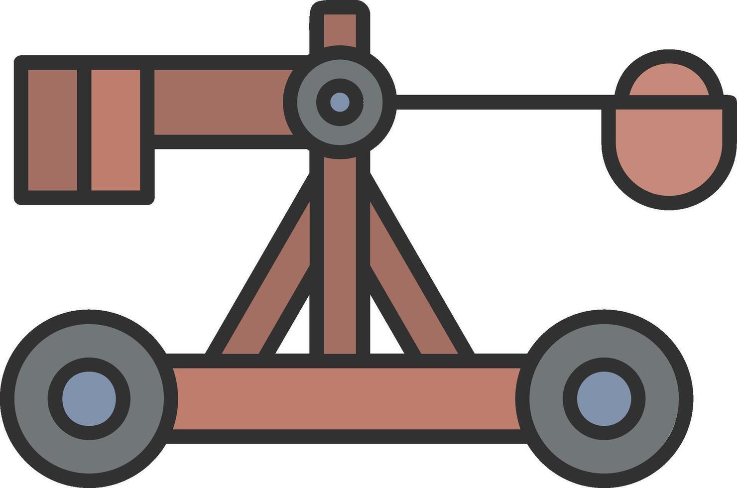 catapulta línea lleno ligero icono vector