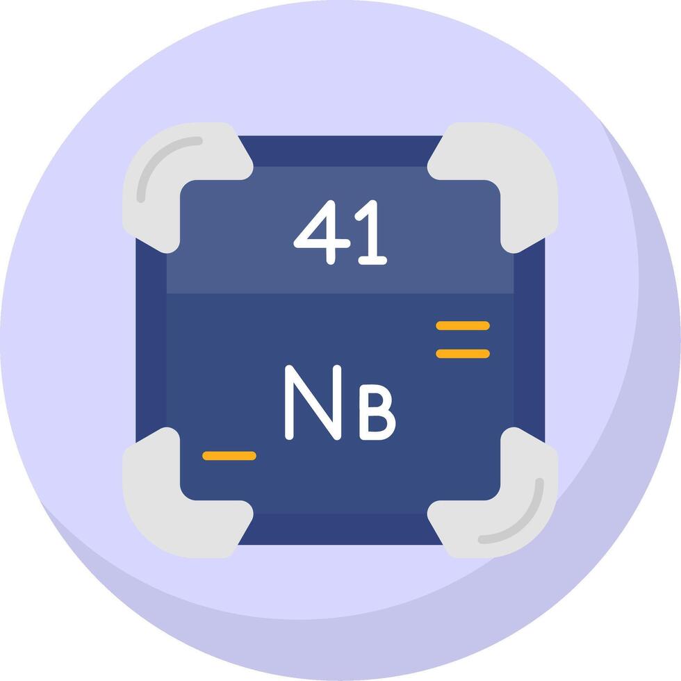 niobio glifo plano burbuja icono vector