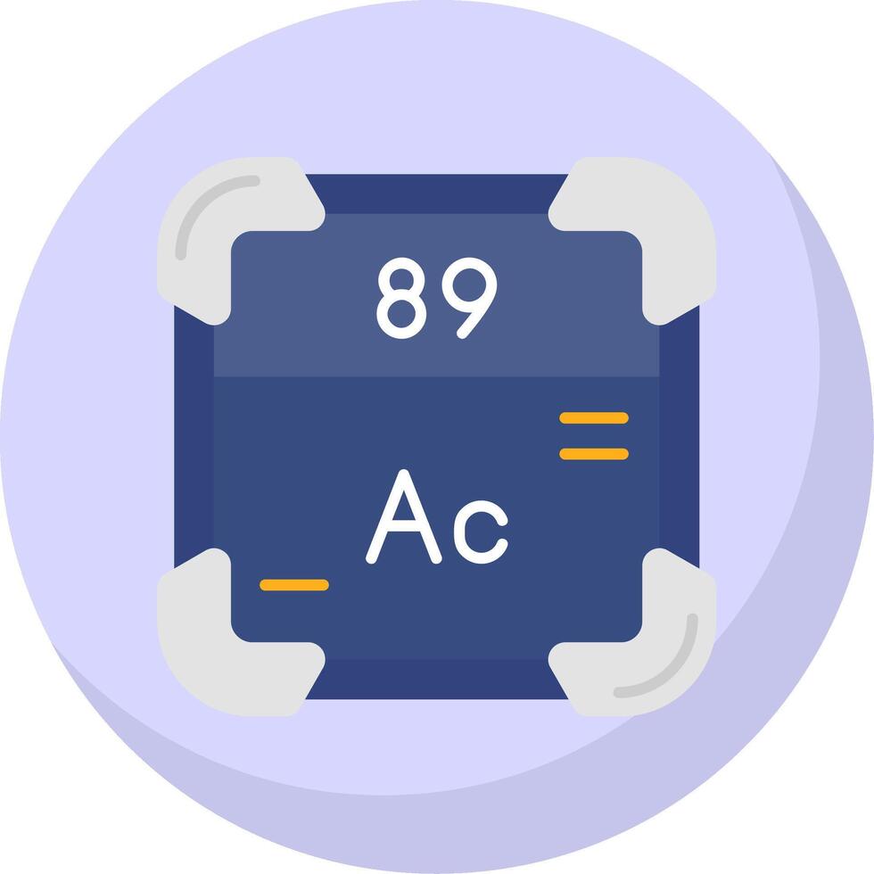 Actinium Glyph Flat Bubble Icon vector