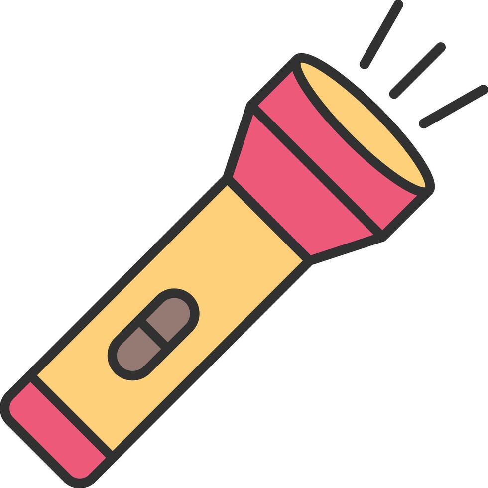 Torch Line Filled Light Icon vector