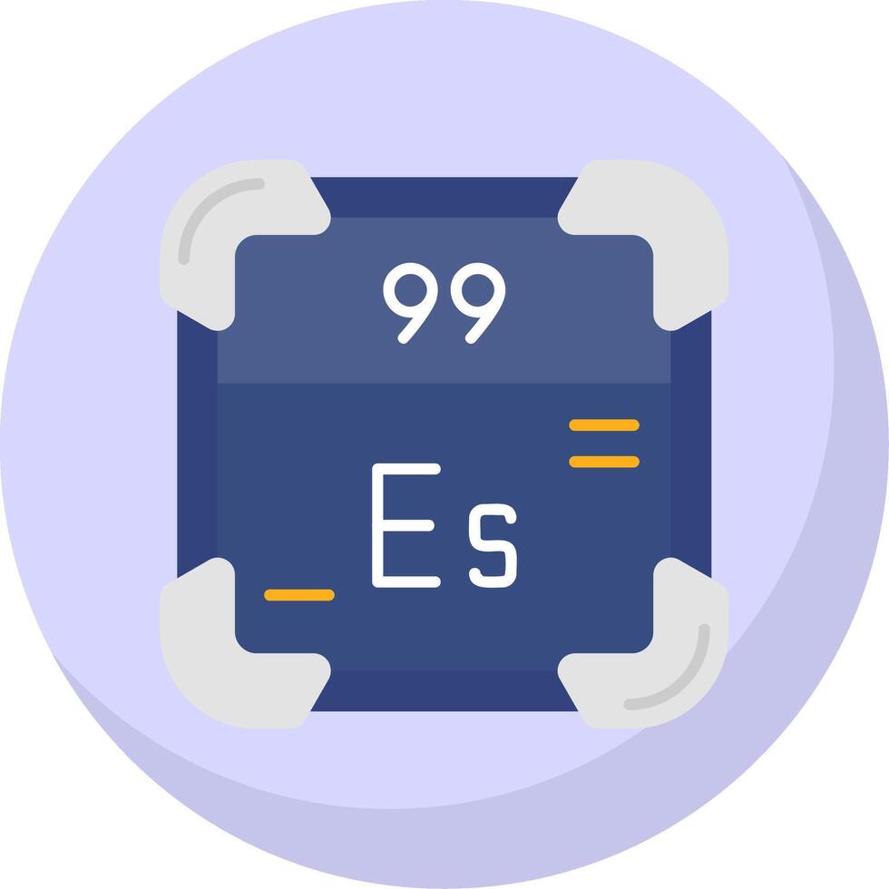 Einsteinium Glyph Flat Bubble Icon vector