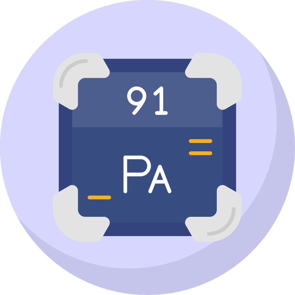 Protactinium Glyph Flat Bubble Icon vector