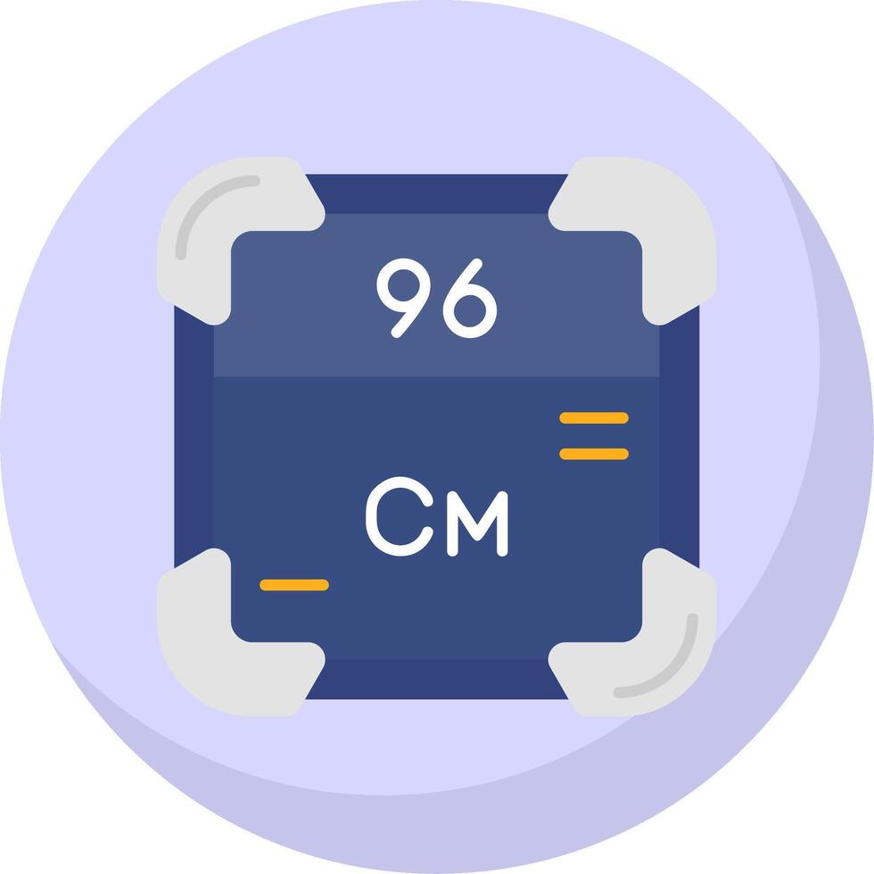 Curium Glyph Flat Bubble Icon vector