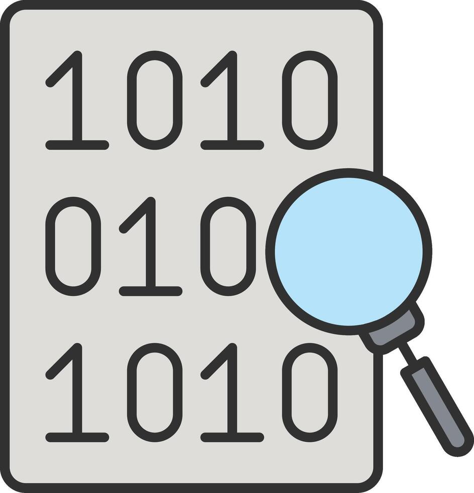 Code Search Line Filled Light Icon vector