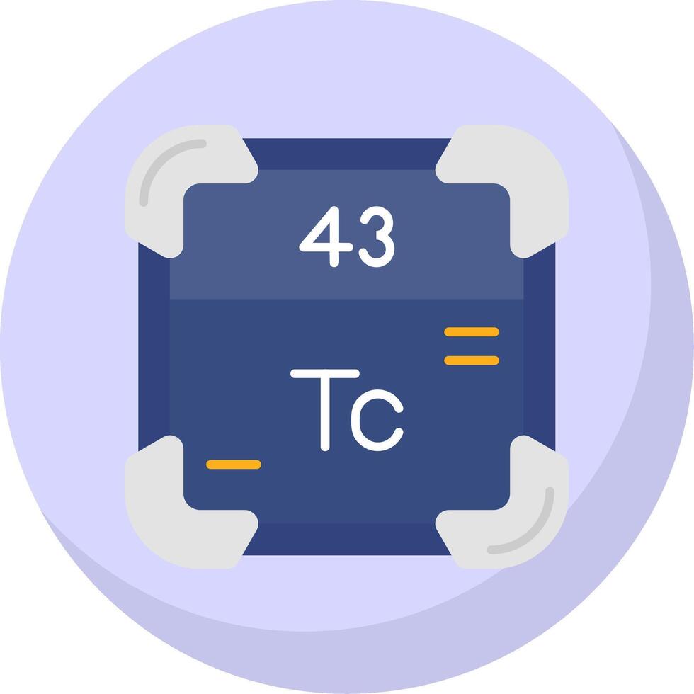 Technetium Glyph Flat Bubble Icon vector