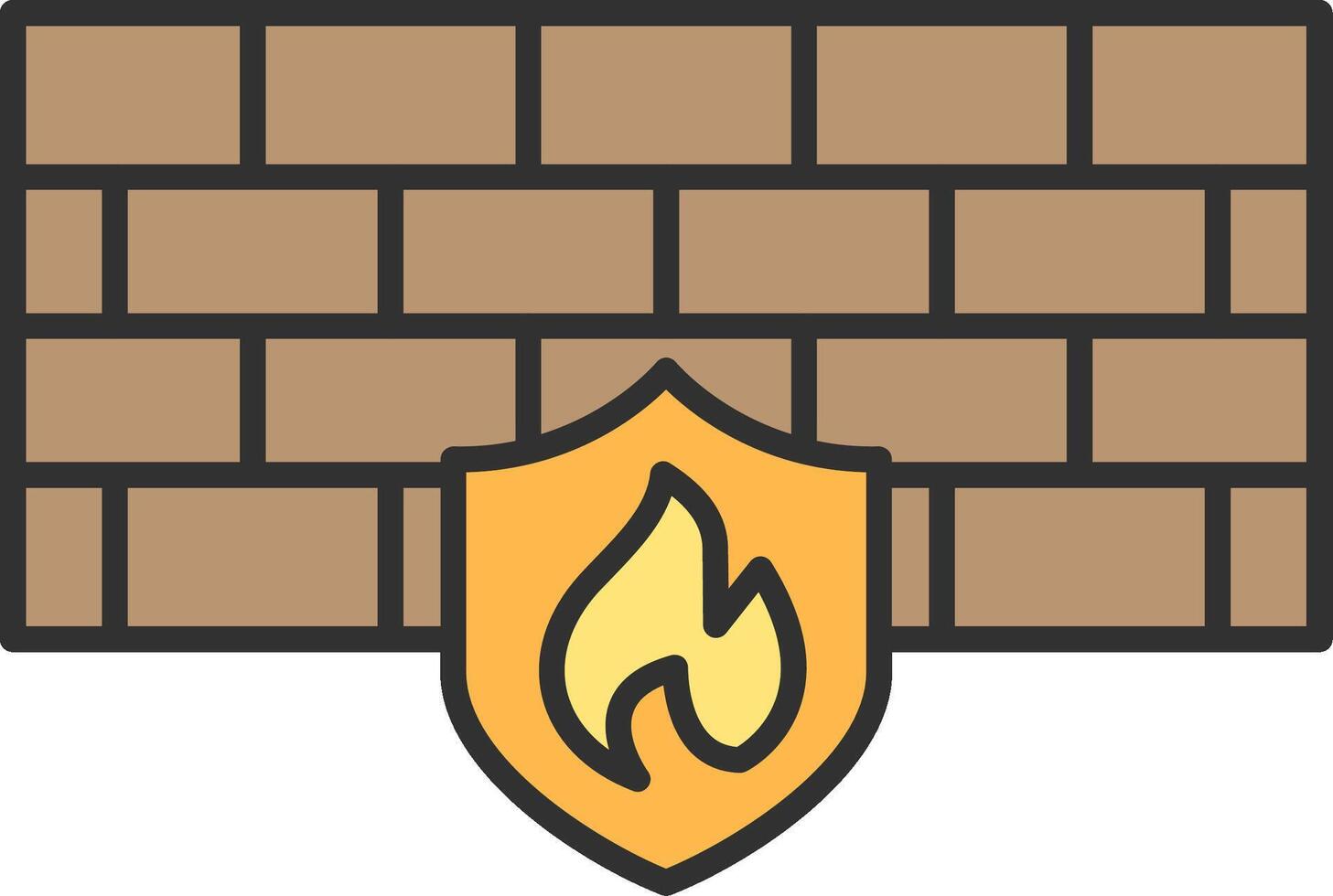 Firewall Line Filled Light Icon vector