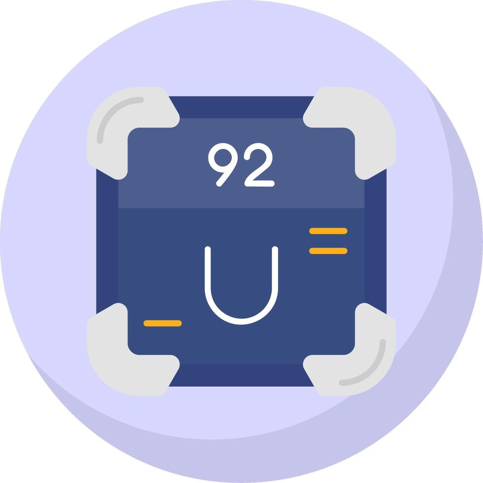 Uranium Glyph Flat Bubble Icon vector