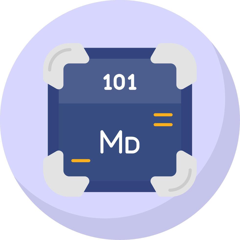 Mendelevium Glyph Flat Bubble Icon vector