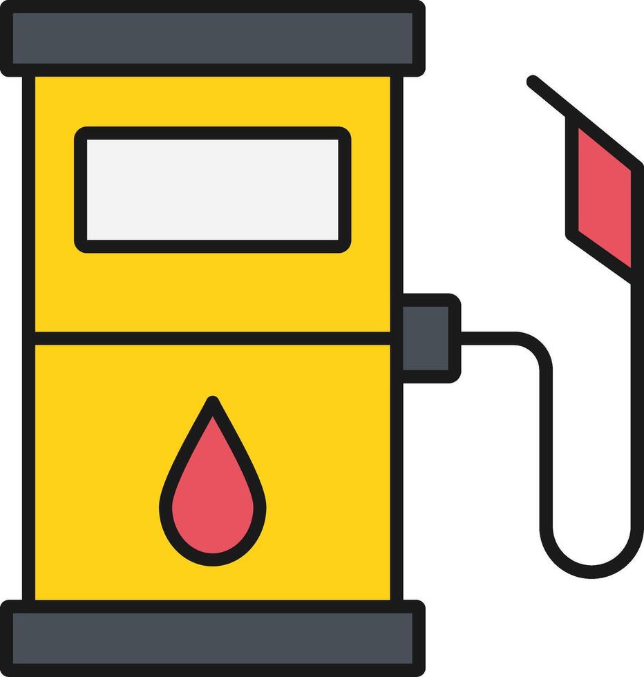 Fuel Station Line Filled Light Icon vector