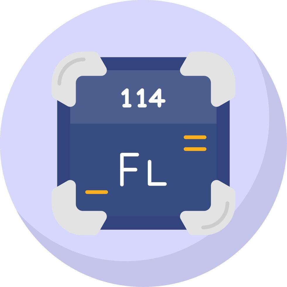 Flerovium Glyph Flat Bubble Icon vector