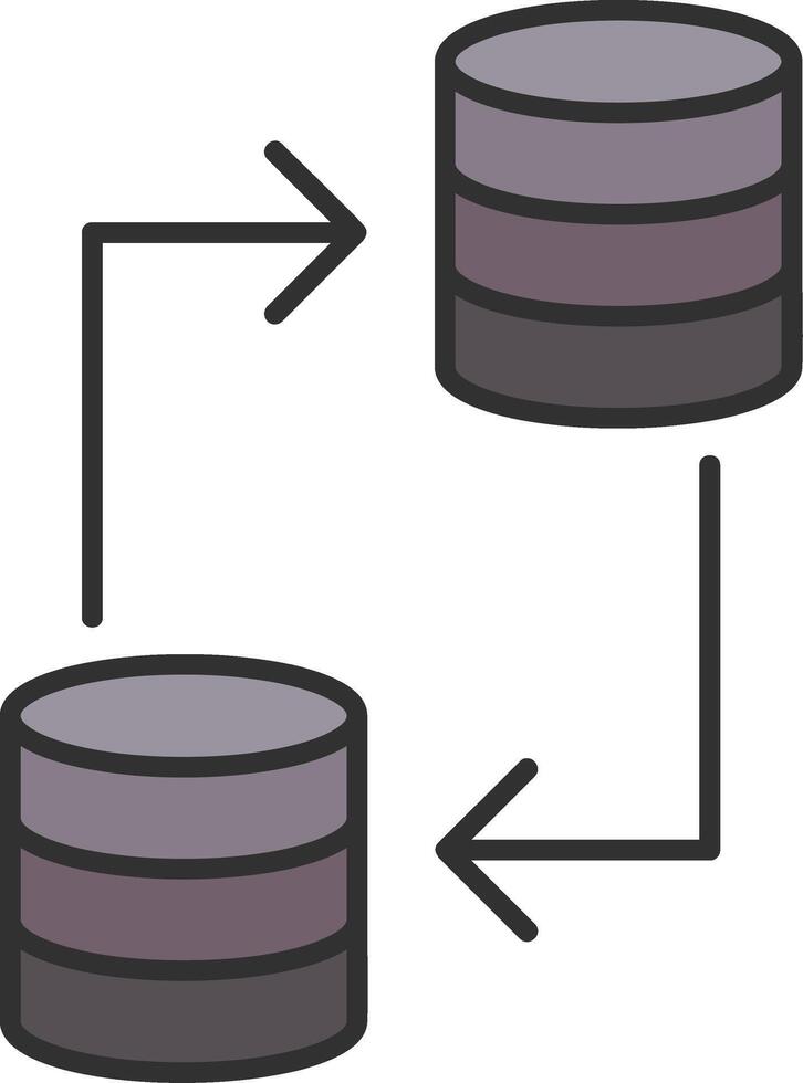 datos transferir línea lleno ligero icono vector