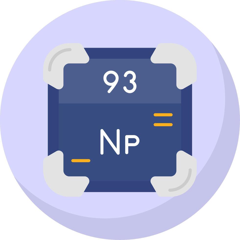 Neptunium Glyph Flat Bubble Icon vector