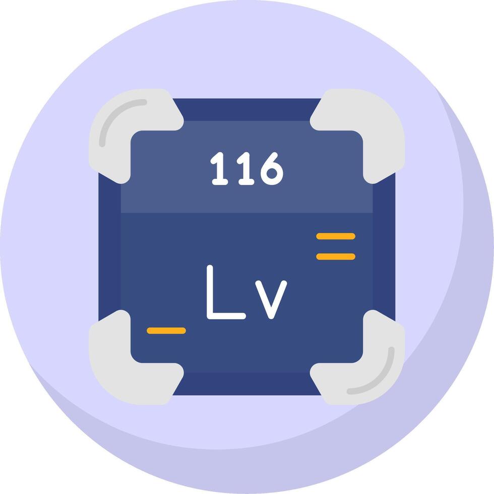 livermorium glifo plano burbuja icono vector