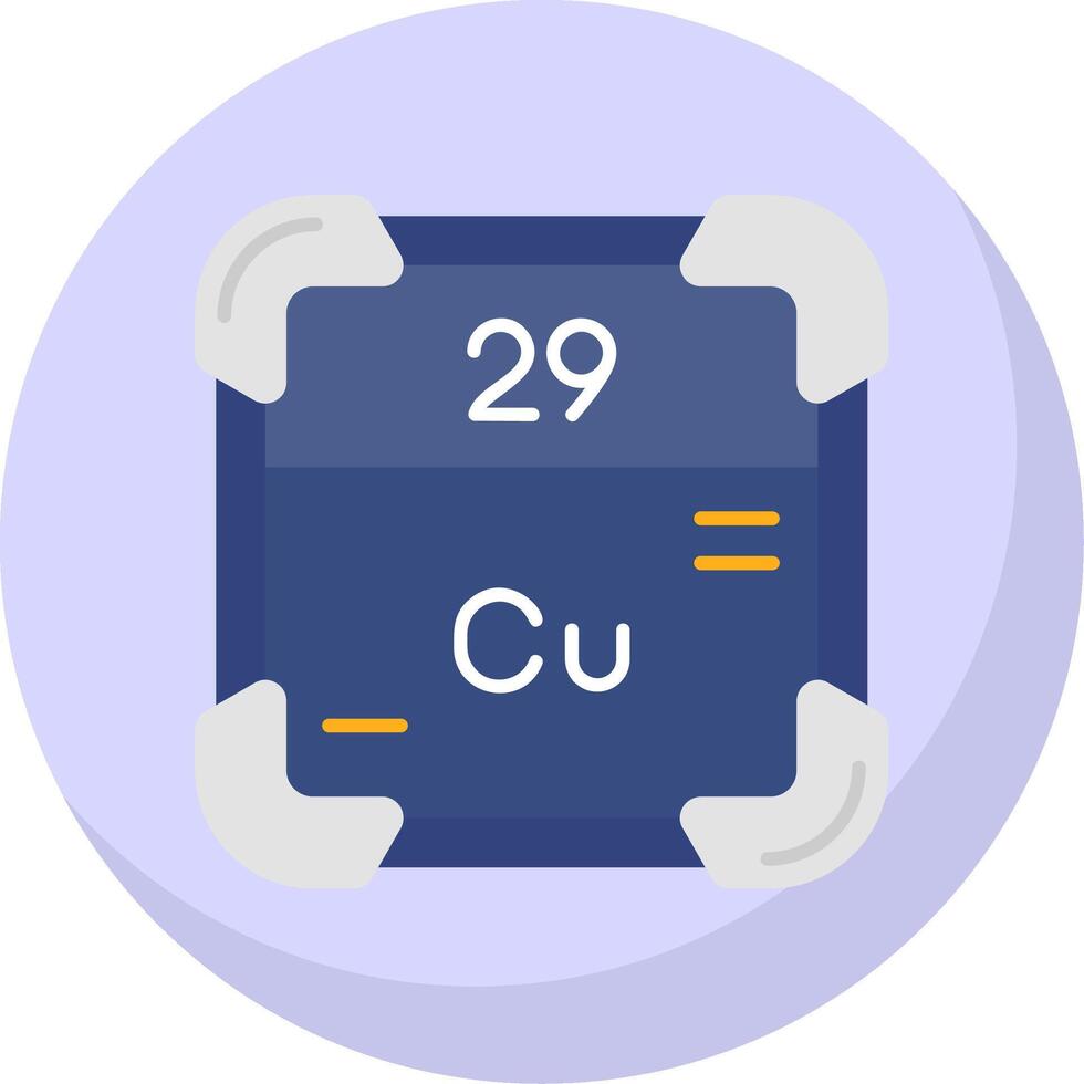 Copper Glyph Flat Bubble Icon vector