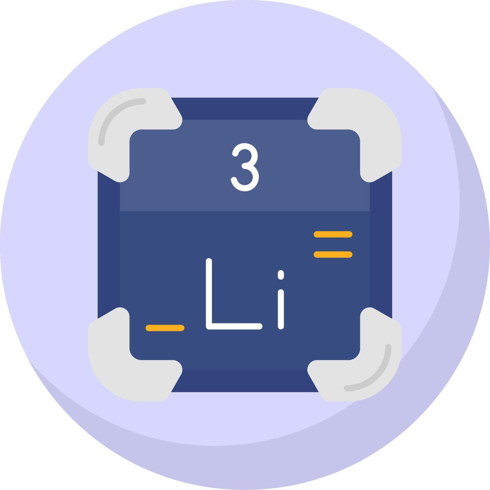 Lithium Glyph Flat Bubble Icon vector