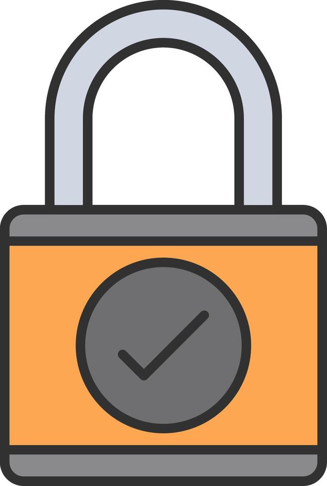 Lock Line Filled Light Icon vector