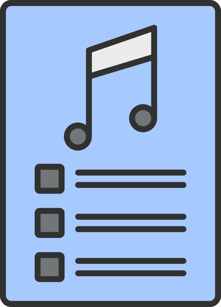 PlayList Line Filled Light Icon vector