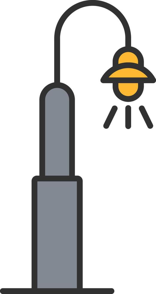 Street Light Line Filled Light Icon vector