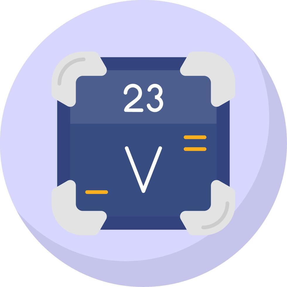 Vanadium Glyph Flat Bubble Icon vector