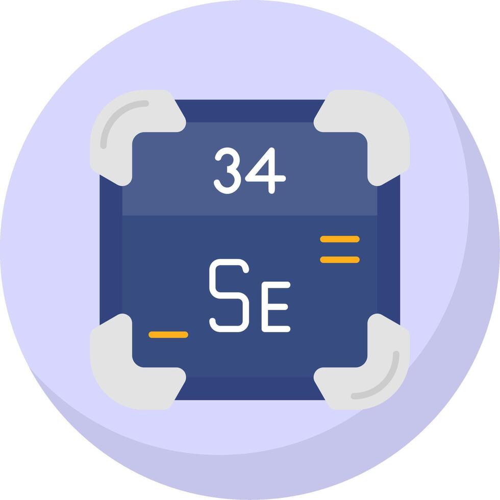 Selenium Glyph Flat Bubble Icon vector