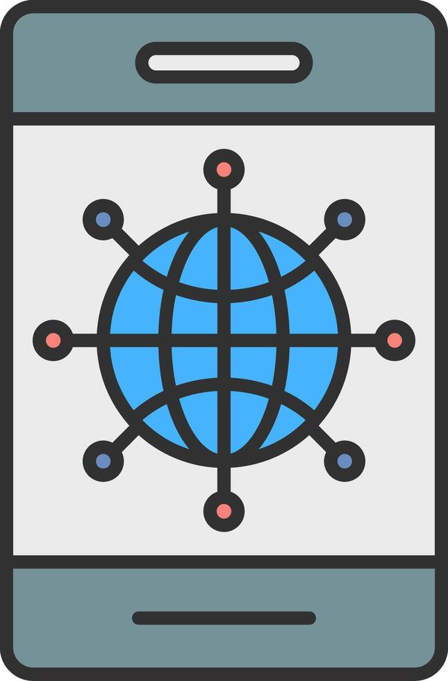 Internet Line Filled Light Icon vector