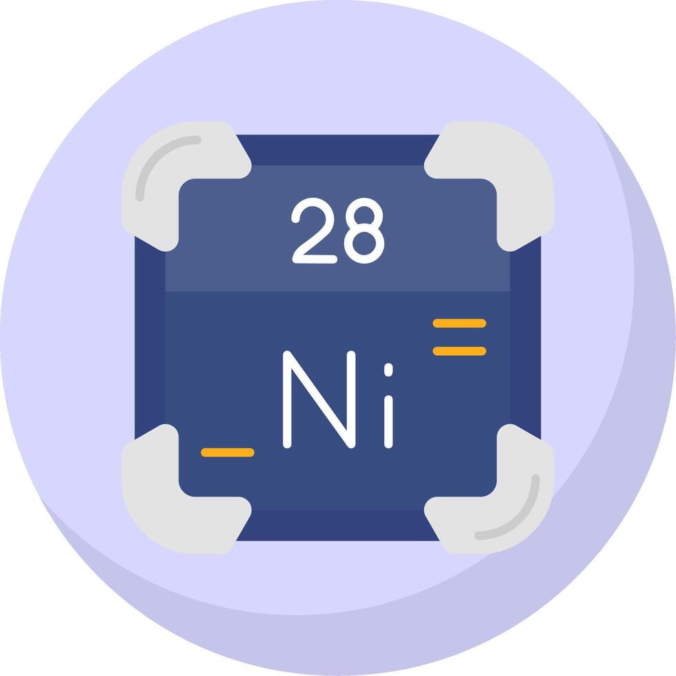 Nickel Glyph Flat Bubble Icon vector