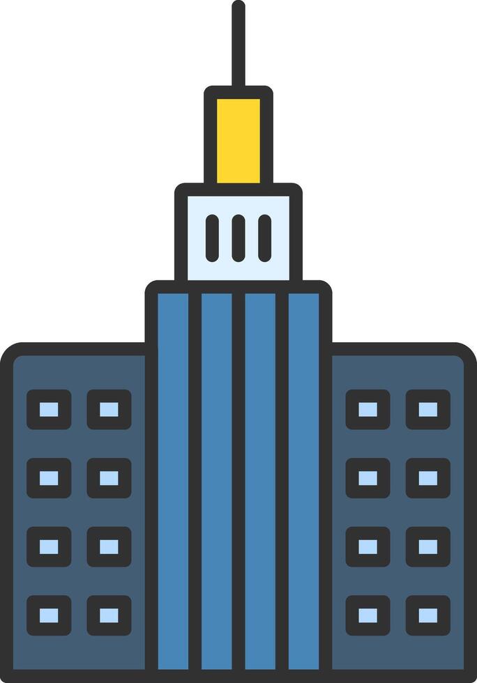 Skycraper Line Filled Light Icon vector