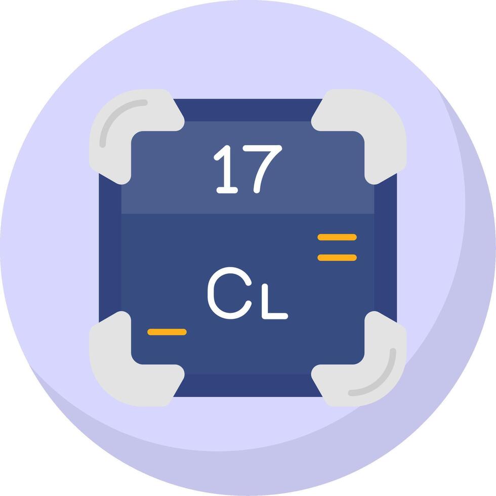 Chlorine Glyph Flat Bubble Icon vector