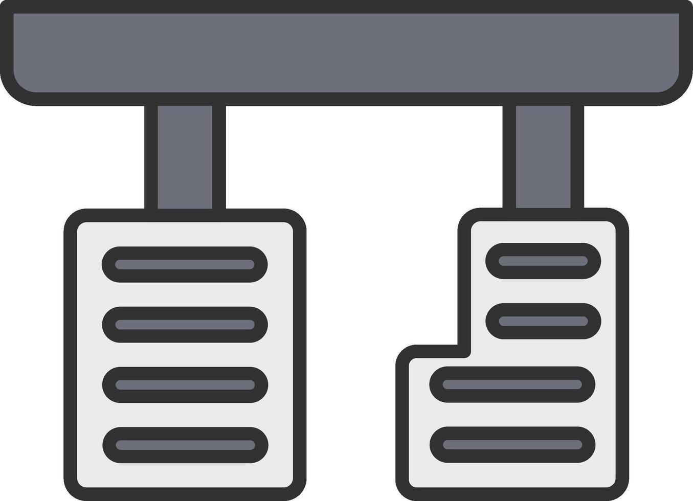 Pedals Line Filled Light Icon vector