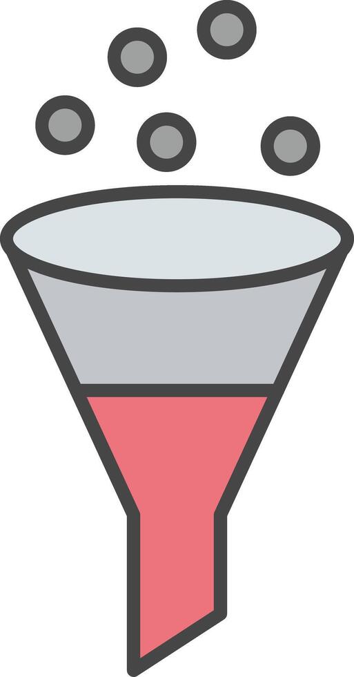 Funnel Line Filled Light Icon vector