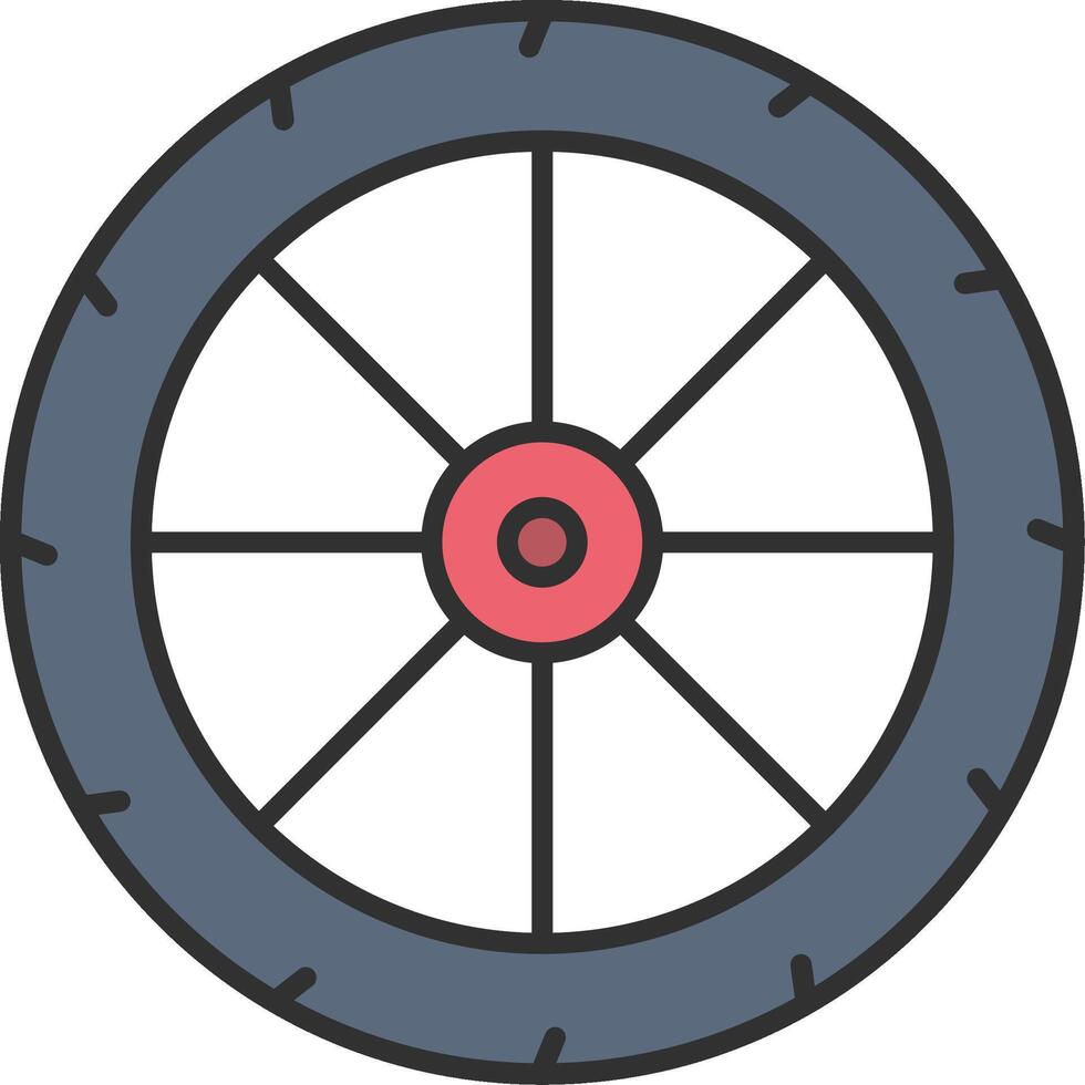 Wheel Line Filled Light Icon vector