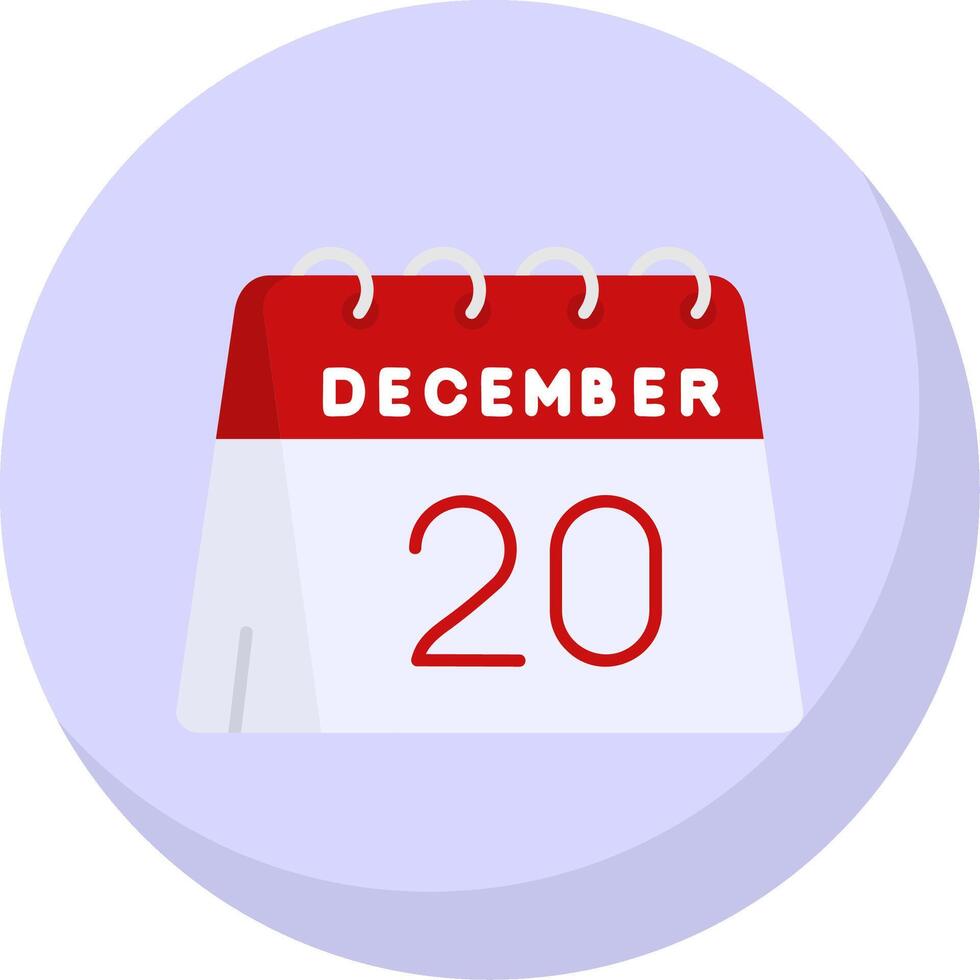 Vigésimo de diciembre glifo plano burbuja icono vector