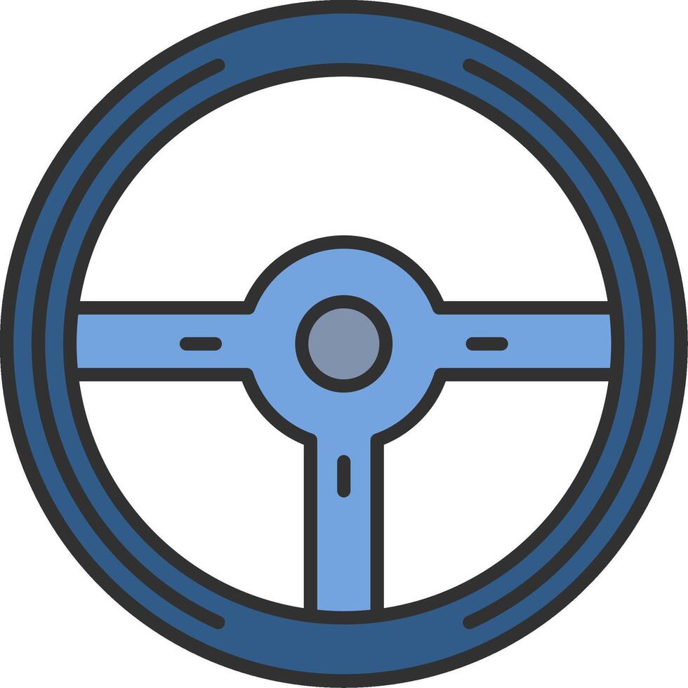 Steering Wheel Line Filled Light Icon vector