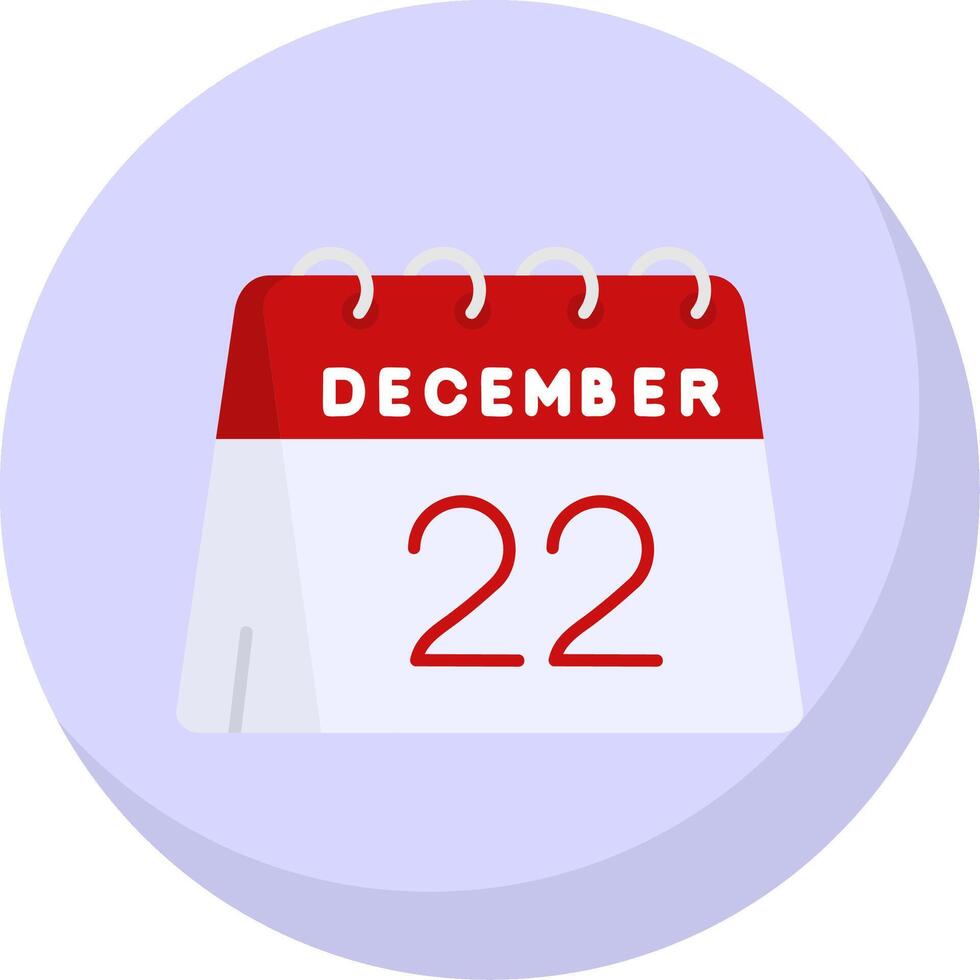 22 de diciembre glifo plano burbuja icono vector