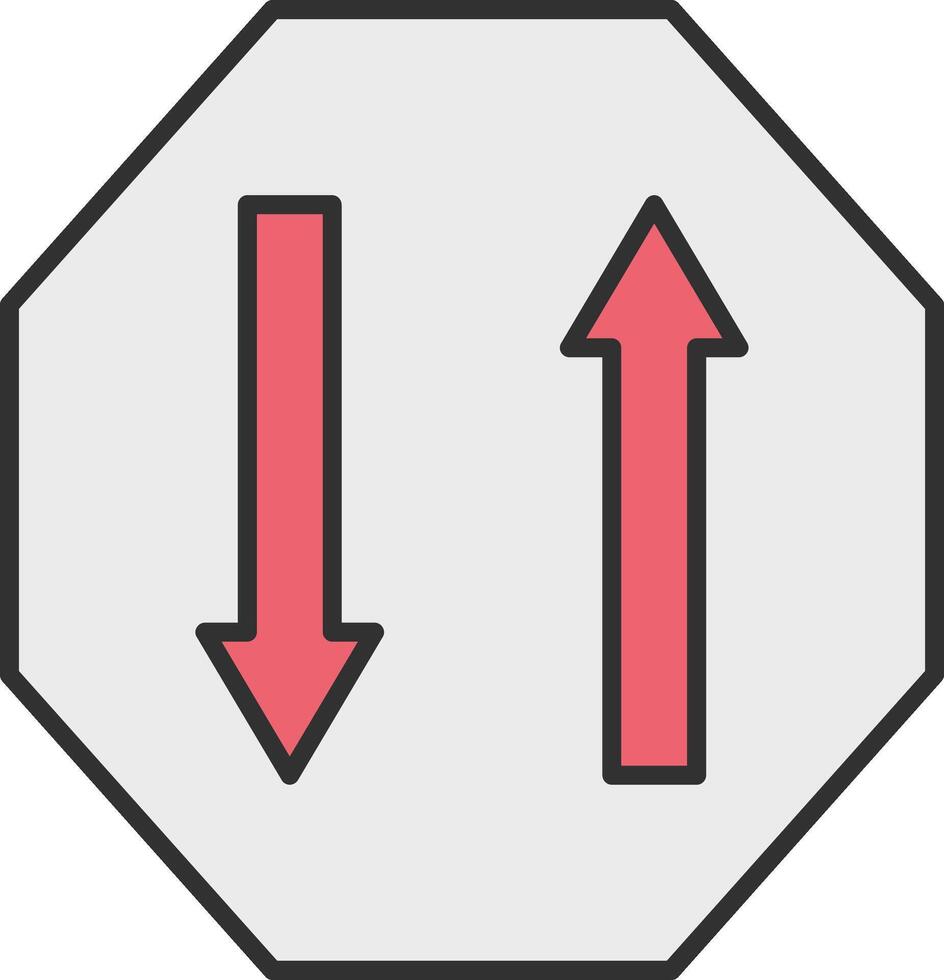 dos camino línea lleno ligero icono vector