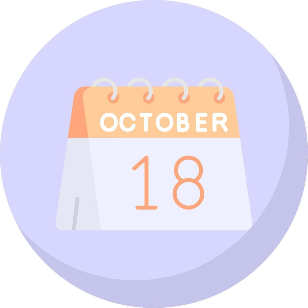 18th of October Glyph Flat Bubble Icon vector