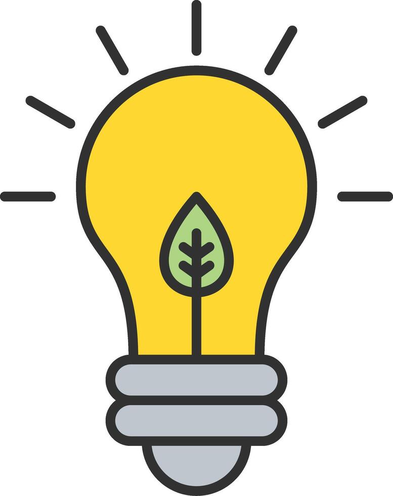 Eco Bulb Line Filled Light Icon vector